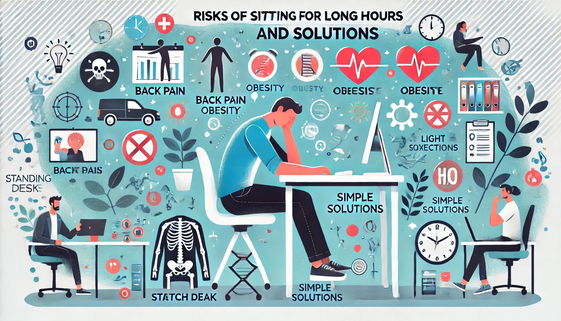 ज्यादा बैठने के नुकसान और समाधान (Risks of Sitting for Long Hours and Solutions)