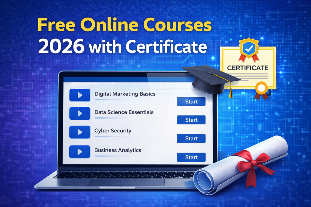 Free Online Courses 2026 with Certificate – घर बैठे फ्री में सीखें और सर्टिफिकेट पाएं